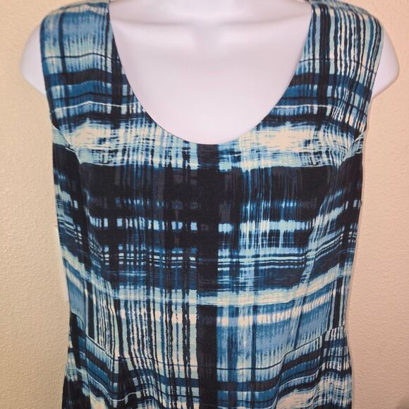 Pendleton Laura Dress Blue Pattern Fit & Flare Size 8 Side Zipper - Picture 3 of 9